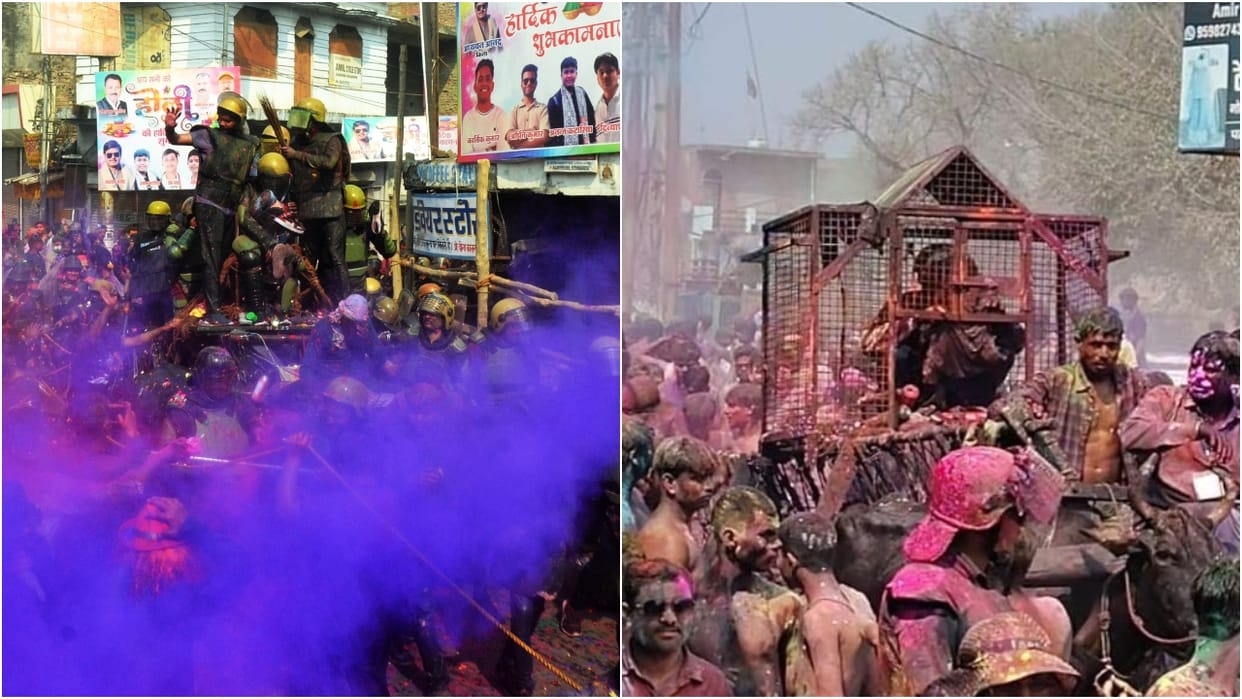 Laat Sahab julus taken out on Holi in Shahjahanpur