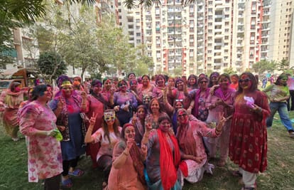 Lucknow: Apartments painted in the colours of Holi, festival celebrated with great pomp in various apartments