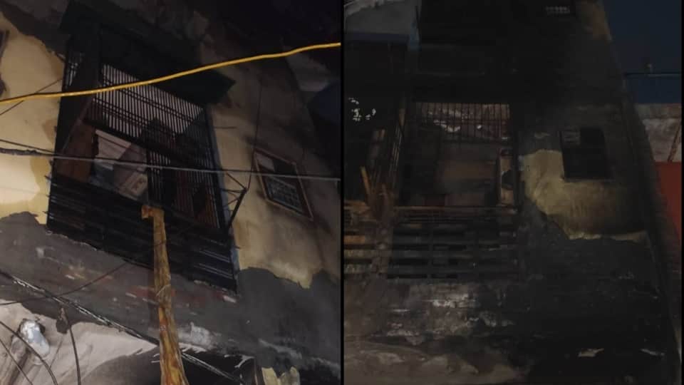 fire broke out in a five-story building in Khoda killing husband and wife injuring 15