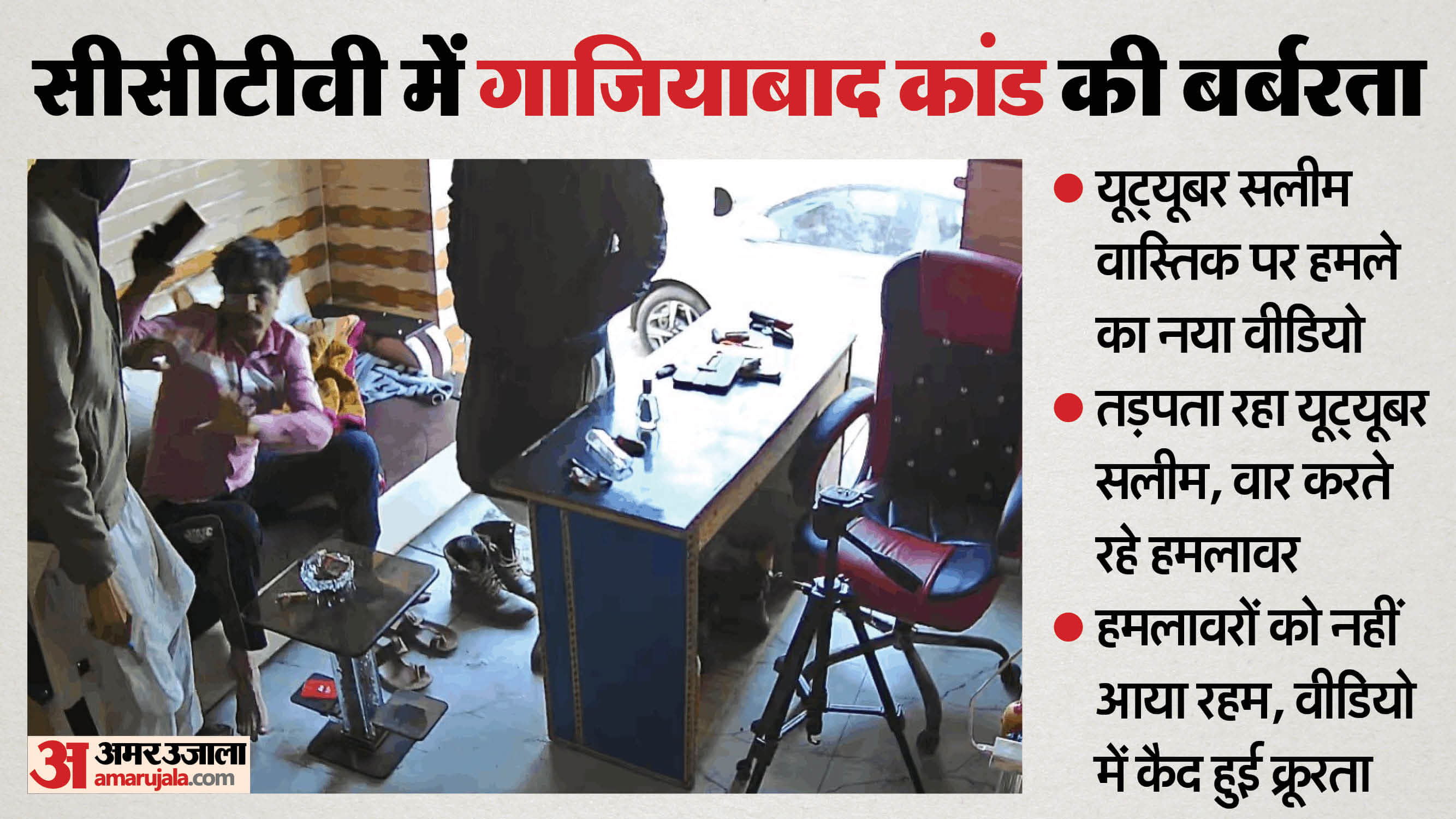 Youtuber Salim Vastavik Murder Case: New video in Ghaziabad brutality captured on CCTV Footage Viral