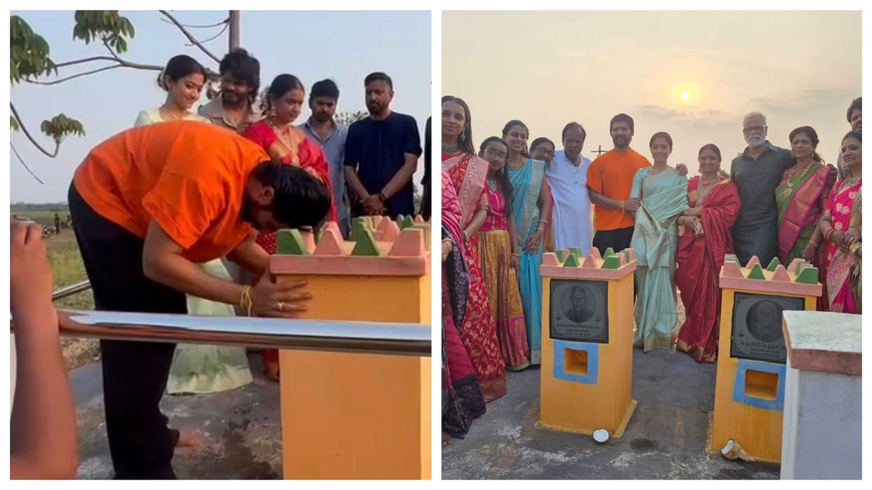 Vijay Deverakonda visits maternal family in ancestral village with Rashmika Mandanna See viral Photos