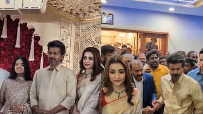Vijay Thalapathy And Trisha Krishnan Attended Kalpathi Suresh And Meenakshi Suresh Son Wedding Reception