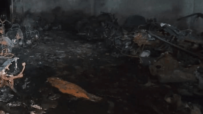 couple died in fire at five-story building in Khoda and leaving 200 people trapped for hour