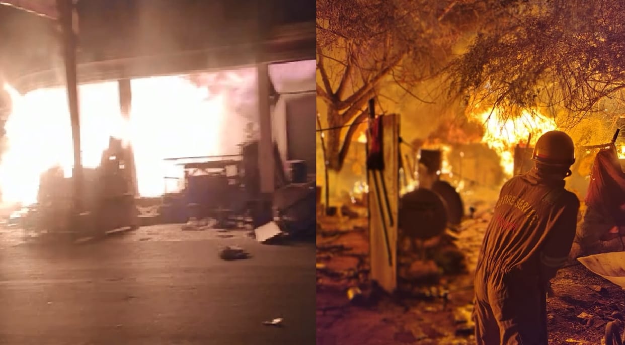 Kanpur Fire broke out in furniture warehouse in Juhi and junk in Barra fire brigade brought it under control