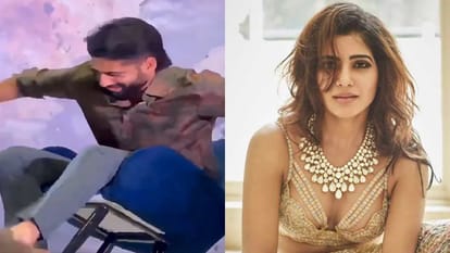 naga chaitanya fall from chair video goes viral users connect to samantha ruth prabhu