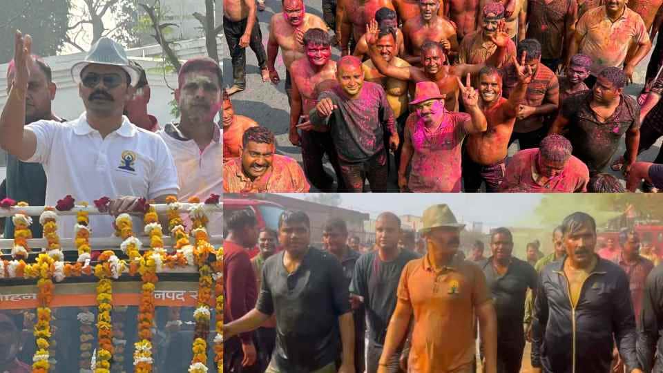 UP: SP wears Shikari cap and dances with constables to Dhurdhar song, Sambhal police Holi video viral