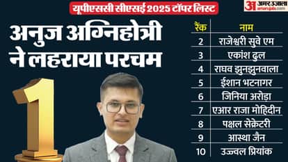 UPSC CSE 2025: Anuj Agnihotri Becomes All India Topper, Check Complete Toppers List