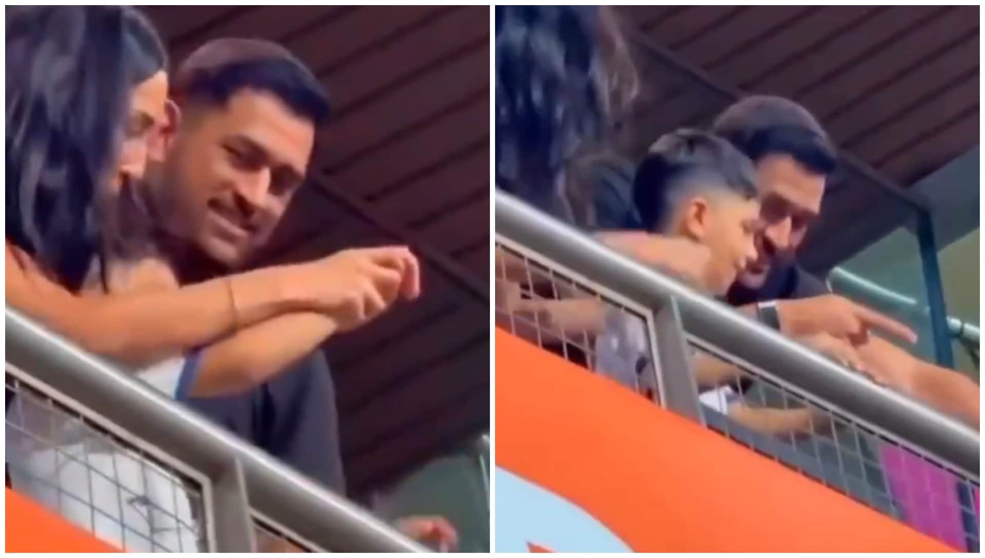 Video: Hardik Pandya Delighted To See MS Dhoni, Mahieka And Son Agastya Together In The Stands