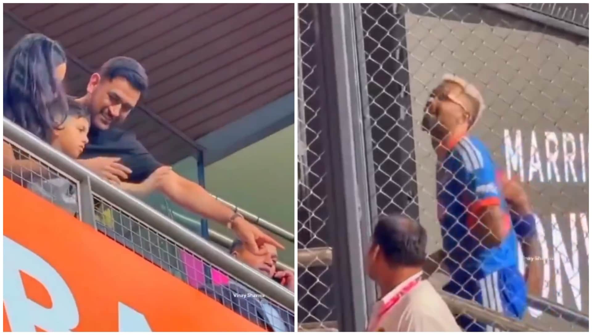 Video: Hardik Pandya Delighted To See MS Dhoni, Mahieka And Son Agastya Together In The Stands