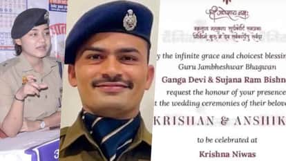 IPS couple dominates social media: Bishnoi and Anshika wedding card and photos go viral