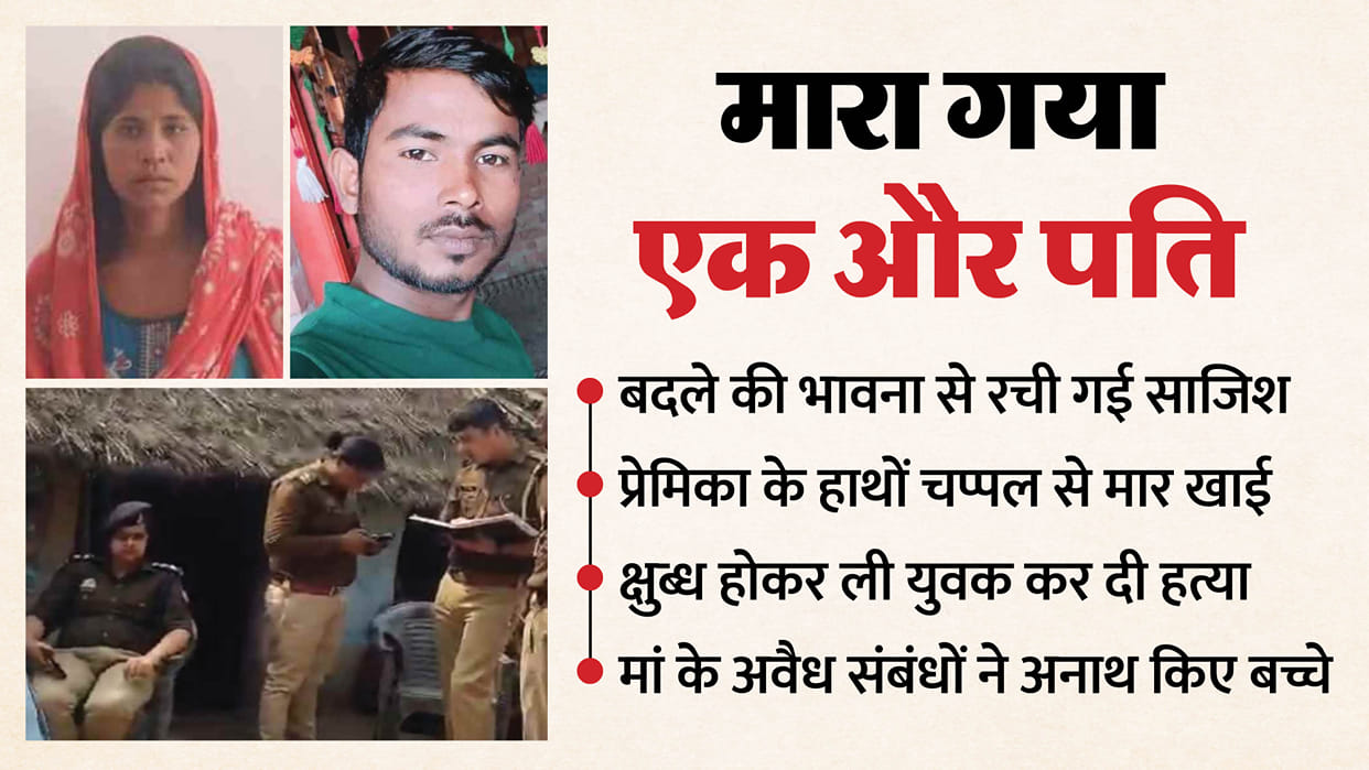 Woman kills husband with the help of lover after he protests against her illicit relationship in moradabad