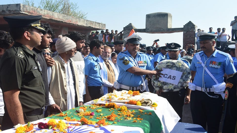 Squadron Leader Anuj was cremated with military honors