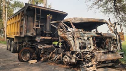 Driver burnt alive as truck catches fire