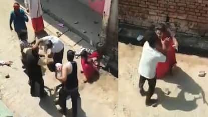Agra Assault Caught on Camera: Woman Dragged and Beaten Husband Attacked with Sticks