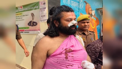 Ashutosh Brahmachari undergoes medical examination at Colvin Hospital after being attacked on a moving train,