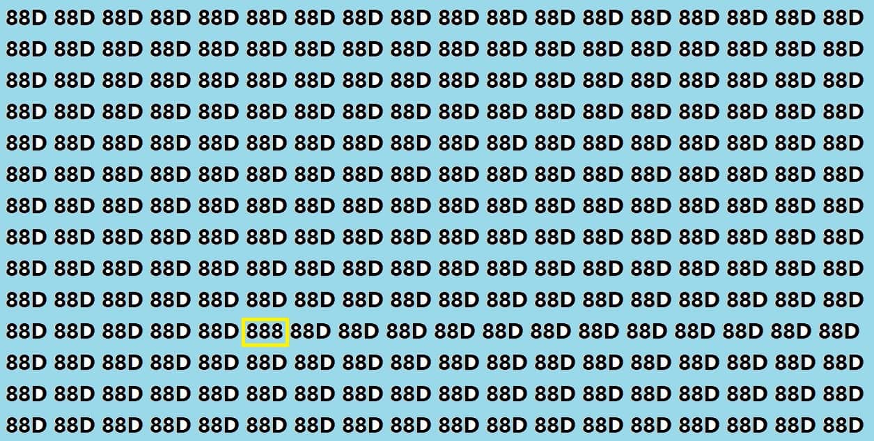 Optical Illusion iq test brain teaser image can you spot 888 within15 seconds?