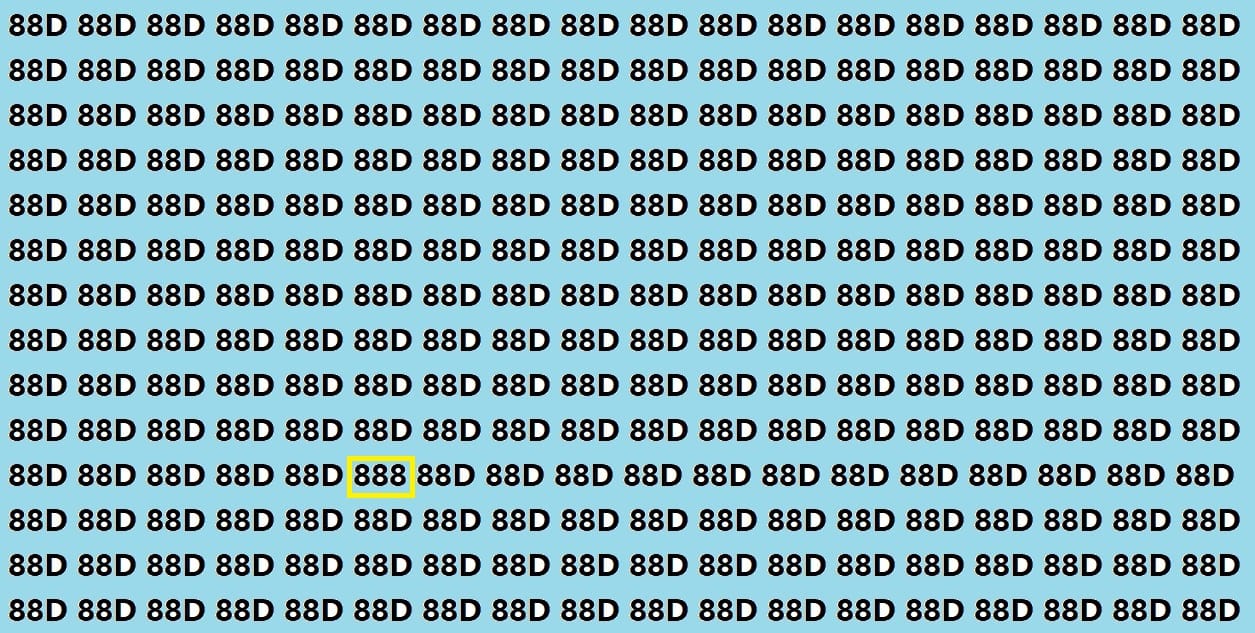 Optical Illusion iq test brain teaser image can you spot 888 within15 seconds?