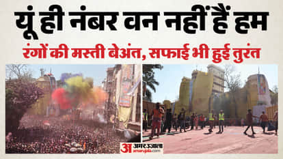 Indore: As soon as the rain ended, the cleaning staff came on the road, the roads were cleaned in an hour.