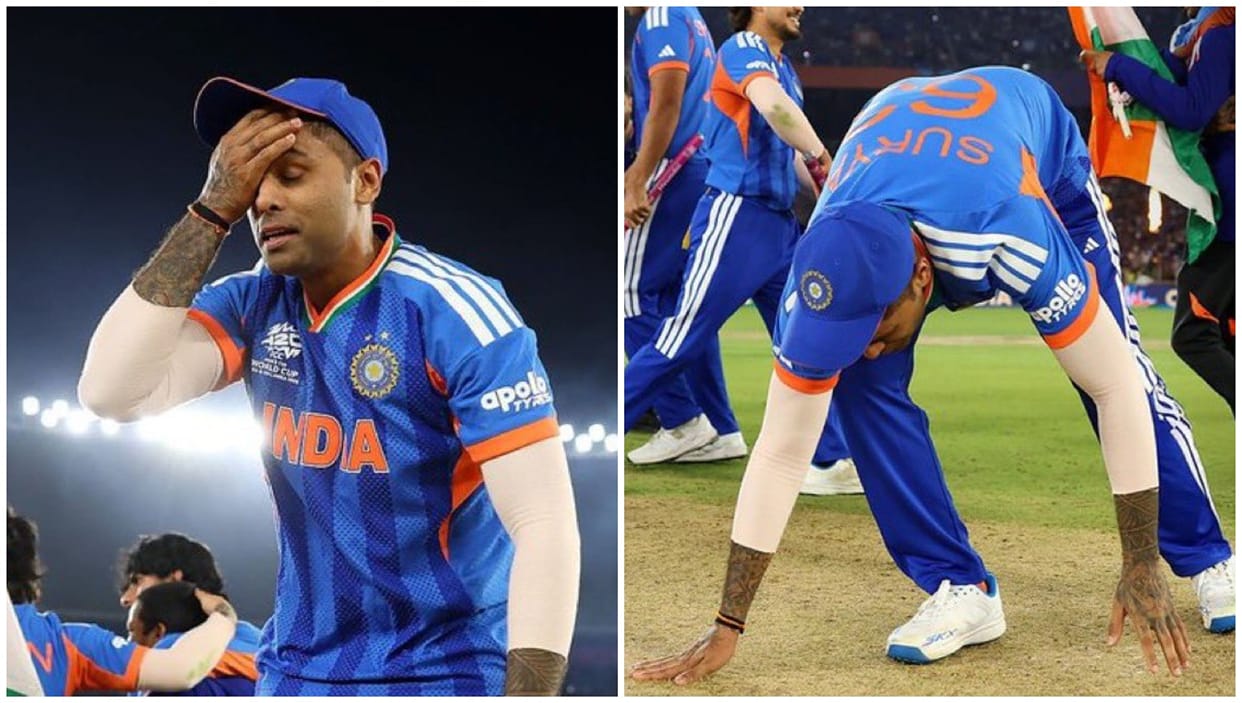 Suryakumar Yadav Eating Soil IND vs NZ Final T20 World Cup Photos Ahmedabad Stadium