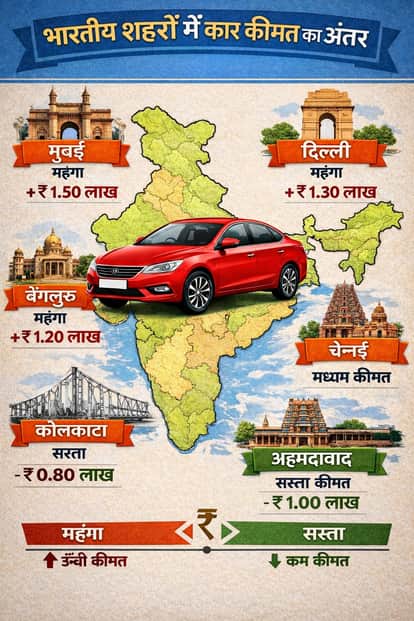 Why Car Prices Differ Across Indian Cities: Understanding Ex-Showroom vs On-Road Cost