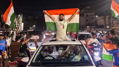 Fans Celebration pictures India historic win nation erupt in celebration people cracking dance in streets