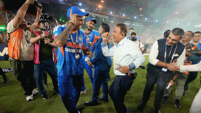 Celebration Moments: Hardik Bhangra With Mahieka, Poses With Gavaskar, Ishan & SKY After India’s T20 WC Win