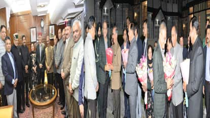 New Governor Kavinder Gupta reached Shimla, cm, Assembly Speaker and Leader of Opposition welcomed him.