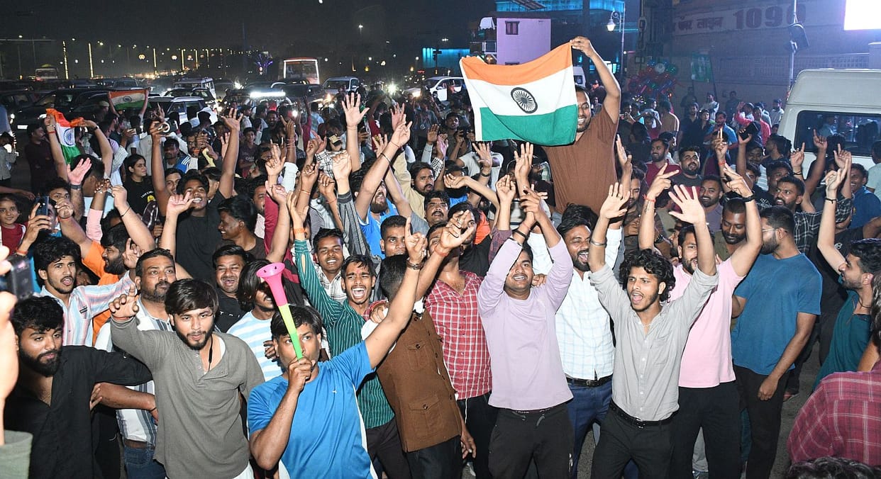 Lucknow: Celebrations continued late into the night after the World Cup win