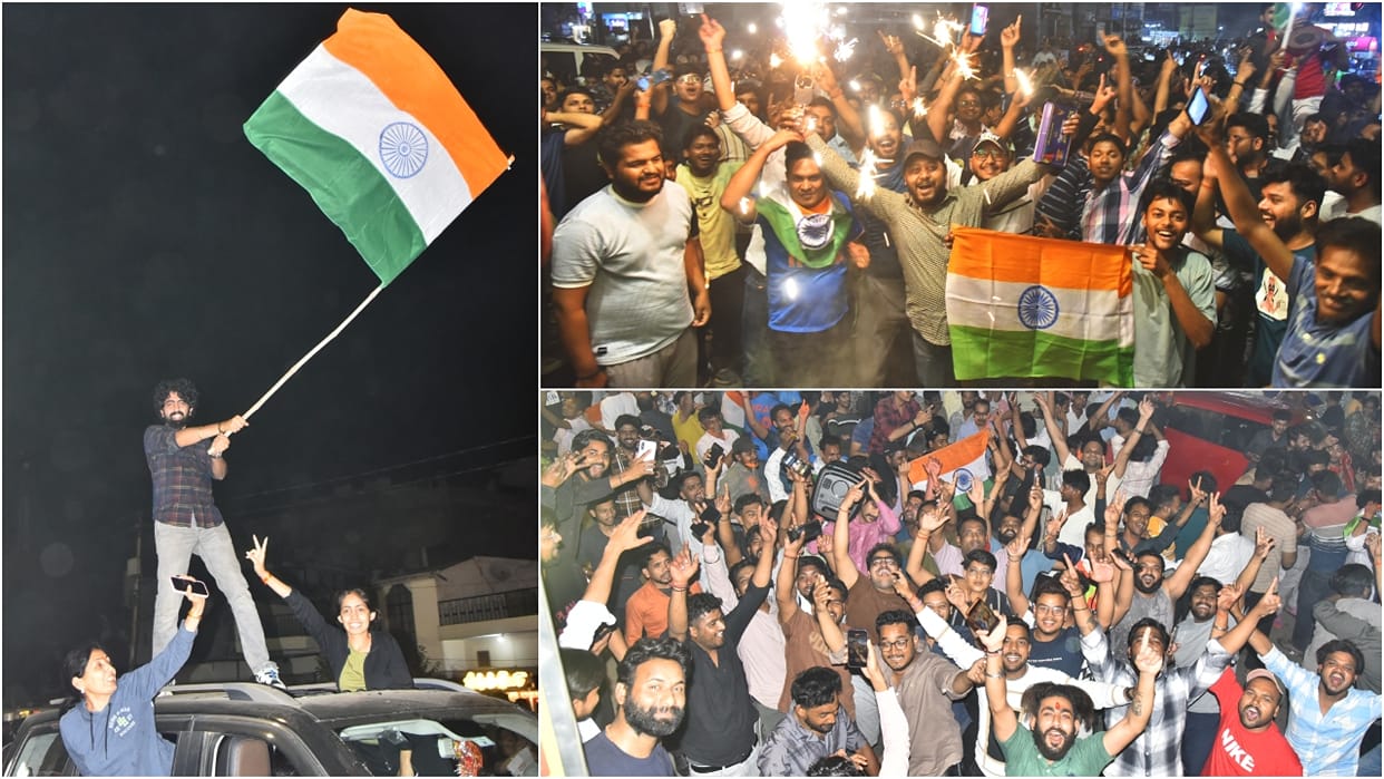 India's T20 World Cup victory sparked celebrations with fireworks and the tricolour being waved