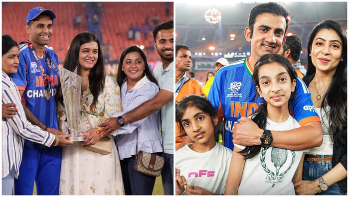 Champions India Celebrate With Family: Ishan, Hardik Seen With Girlfriends; Gambhir Smiles With wife Natasha