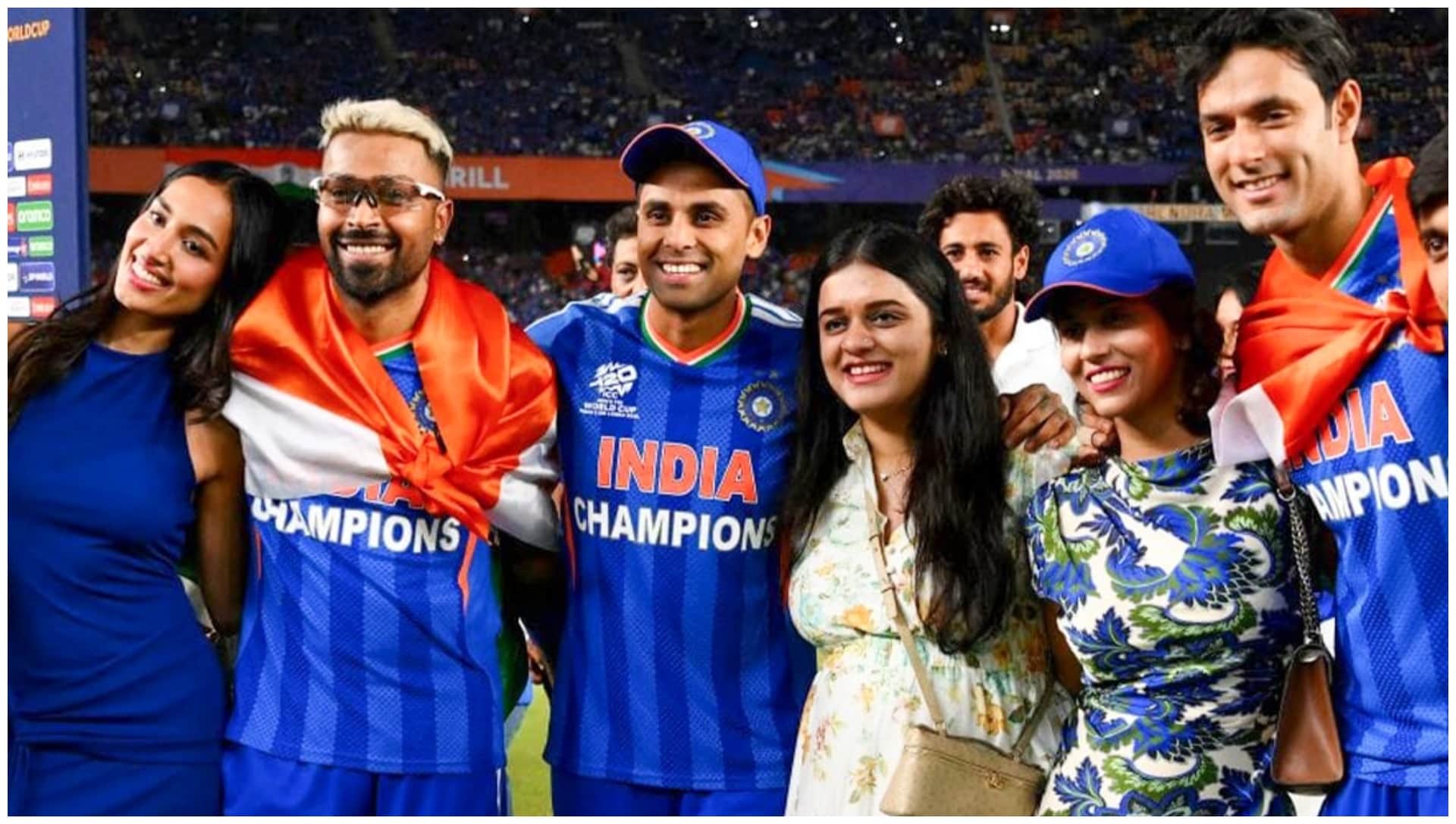 Champions India Celebrate With Family: Ishan, Hardik Seen With Girlfriends; Gambhir Smiles With wife Natasha