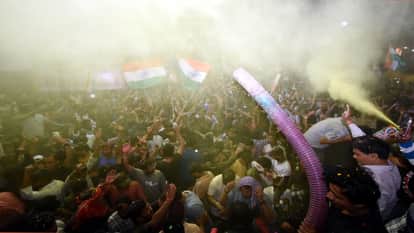 Diwali-like atmosphere four days after Holi due to India's spectacular victory