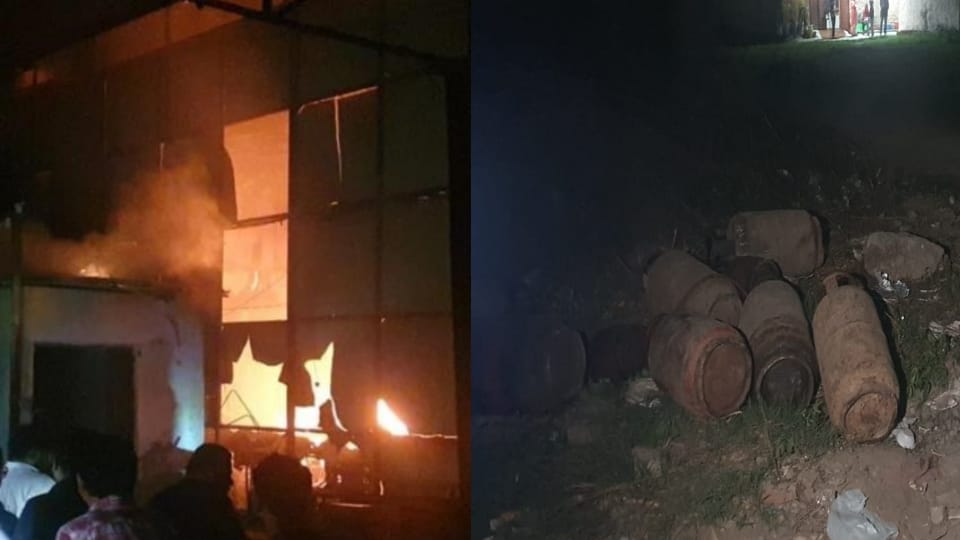 Saharanpur: Massive fire broke out in Maharaja Palace Banquet Hall, domestic gas cylinders taken out, stampede