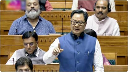Lok Sabha no confidence motion Om Birla Kiren Rijiju replies strongly targeting the opposition