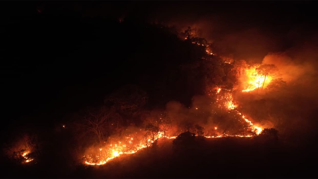 IAF helicopter drops 66,000 litres of water on mission to douse forest fire in Arunachal Pradesh's Pasighat