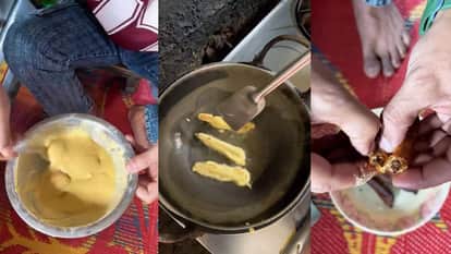 Man wrapped a cigarette in gram flour batter and made a pakora cigarette pakora viral video