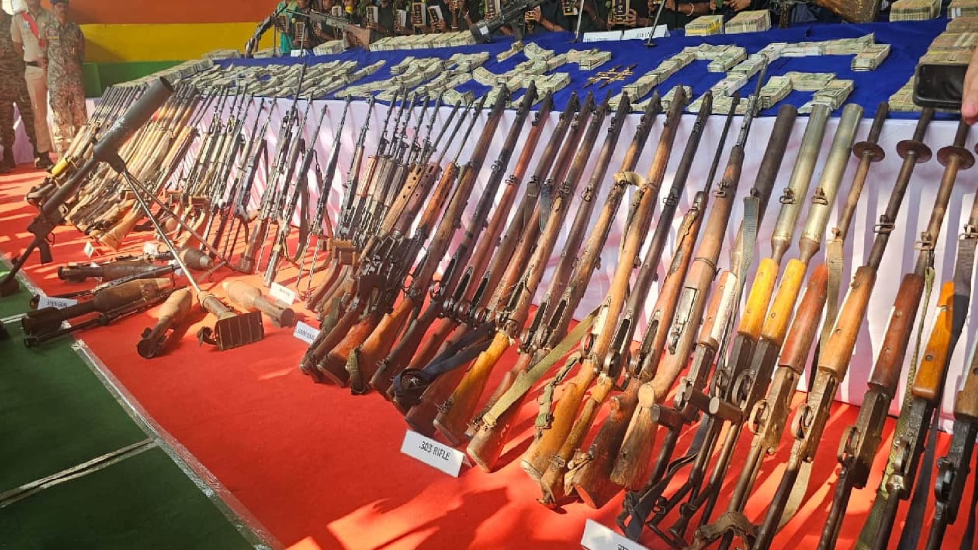 more than Rs 3 crore and one kg gold recovered from cg, 108 nxalites surrender, see here photos