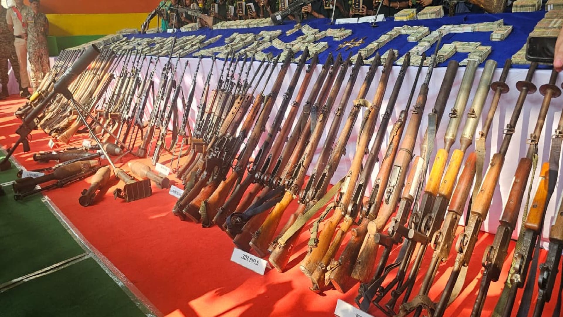 more than Rs 3 crore and one kg gold recovered from cg, 108 nxalites surrender, see here photos