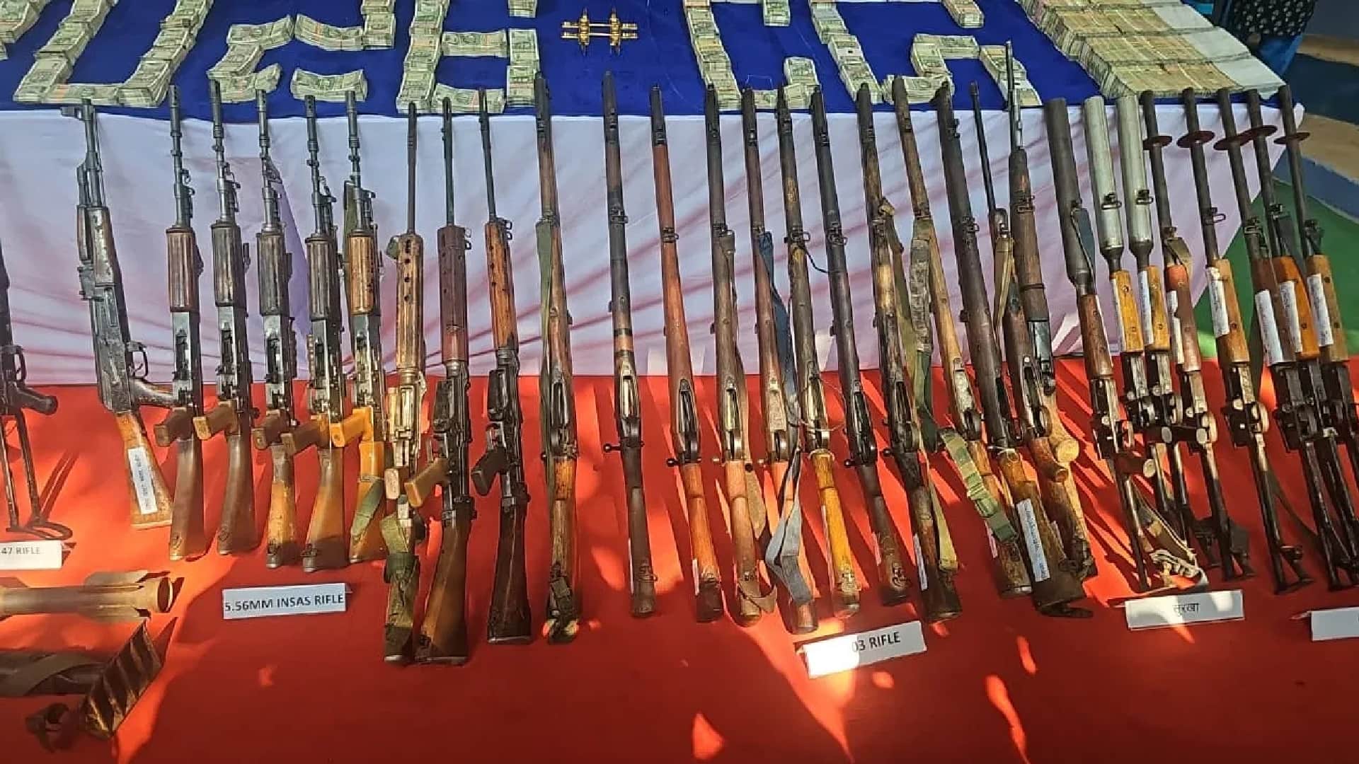 more than Rs 3 crore and one kg gold recovered from cg, 108 nxalites surrender, see here photos