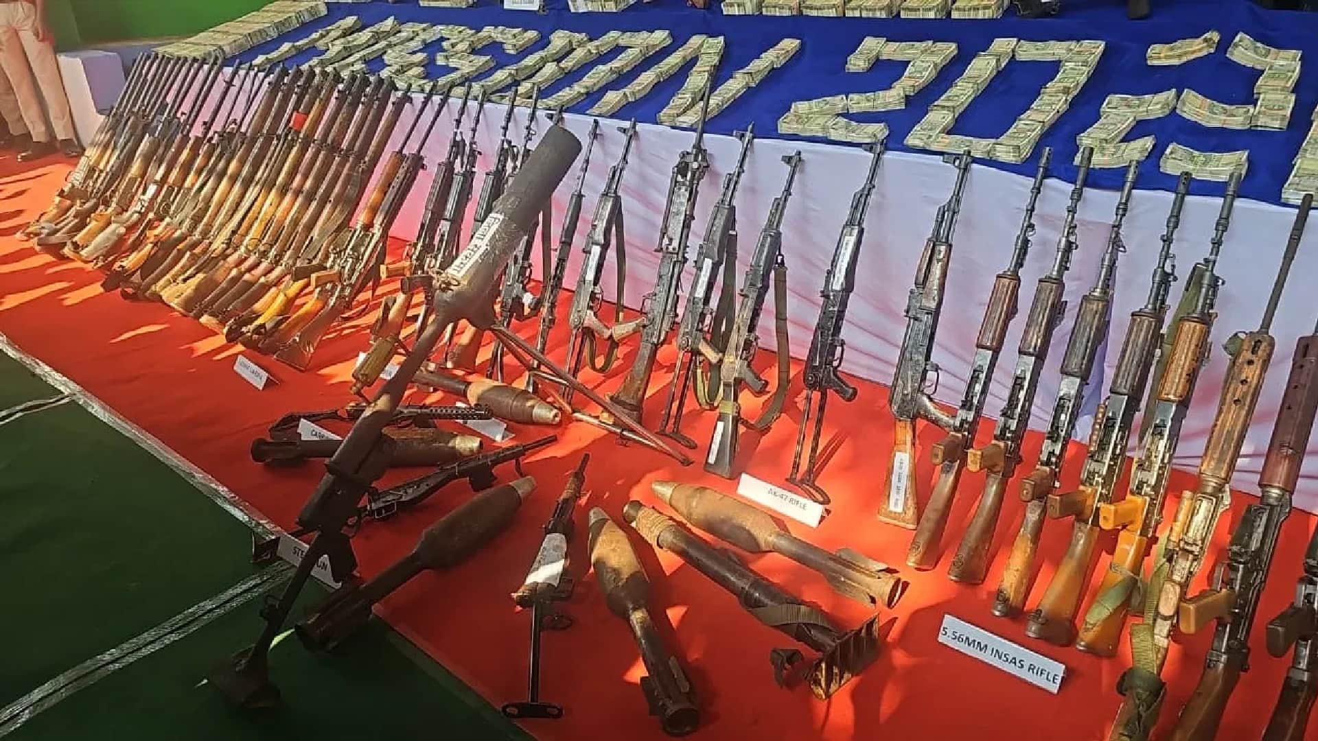 more than Rs 3 crore and one kg gold recovered from cg, 108 nxalites surrender, see here photos