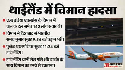 Air India Hard Landing plane landing in Thailand after nose wheel defect at Phuket airport hindi updates
