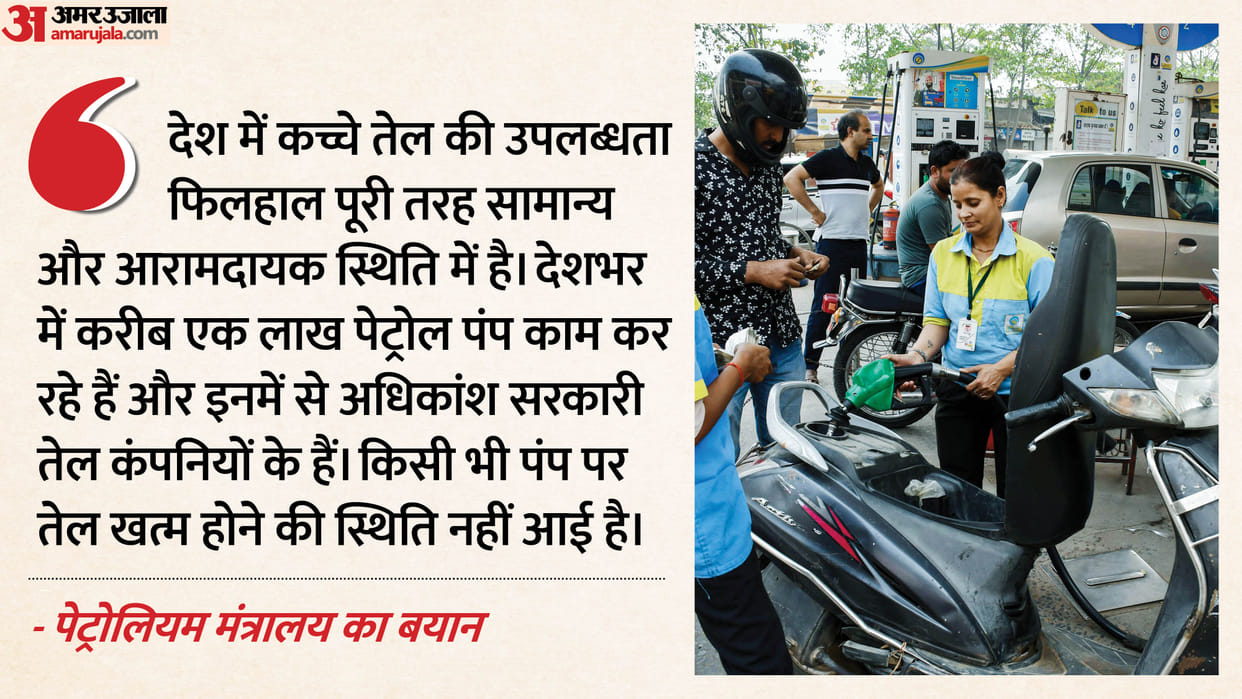 Crude oil supply situation comfortable; no dry out at any of 1 lakh petrol pumps in the country- oil ministry