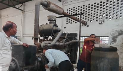 Unnao Tannery leaking chemical laden water locked machines and generator sealed power connection also cut