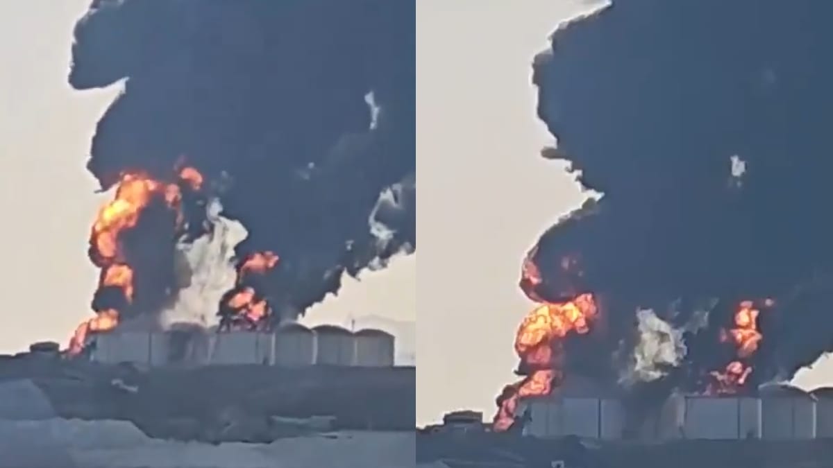 iran drone strike on oman salalah port oil storage tanks west Asia tension news update