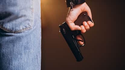 Bihar News : Two youths going  wedding shot, one in  hand other in  waist.