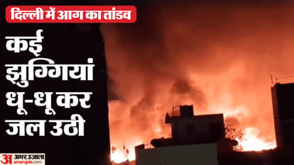 Delhi Police personnel smashes window moves CNG car to avert explosion in burning Matiala slum