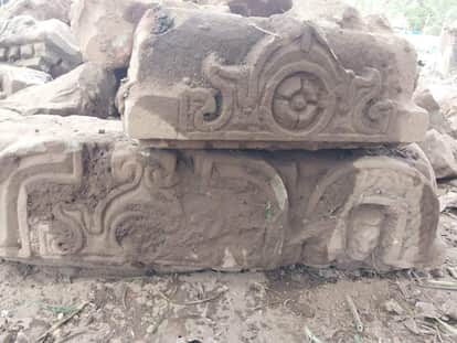 Rishikesh excavations at Veerabhadra Temple complex sculptures carved on stones discovered