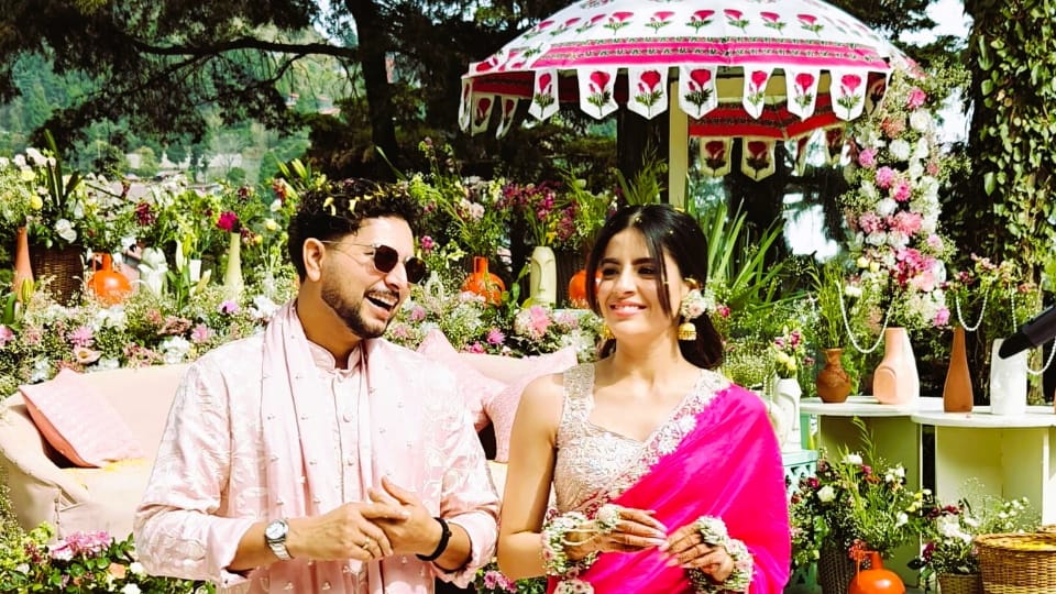 Cricketer Kuldeep Yadav and vanshika Mehndi and Haldi ceremonies held in Mussoorie bride and groom danced