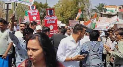 rajasthan congress protest lpg cylinder shortage price hike