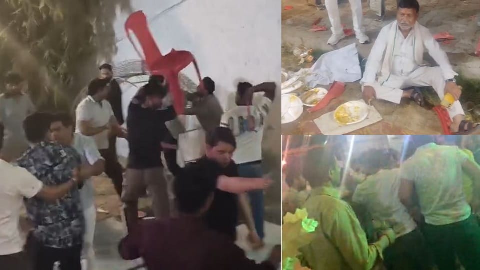 Wedding Turns Violent in Mathura: Clash, Chairs Thrown and Firing Sparks Panic